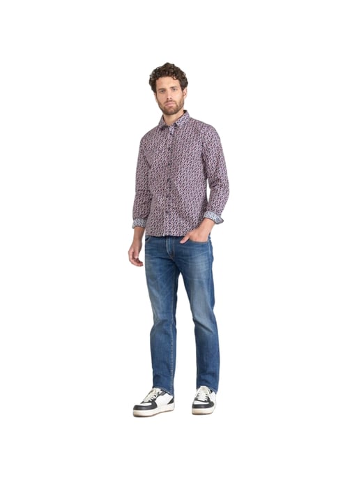 Le Temps Des Cerises Herenshirt Floy met rotem Blumenmuster - Image 2