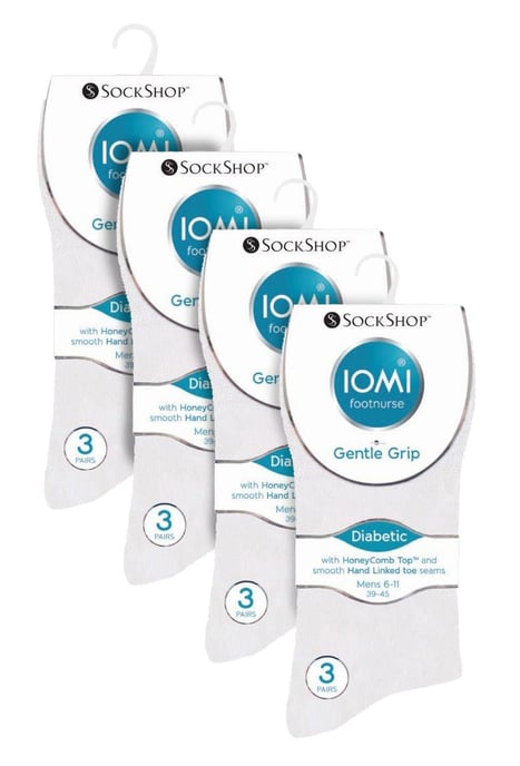 IOMI - 12 paar Gentle Grip Top Diabetische Sokken - Wit - Image 2