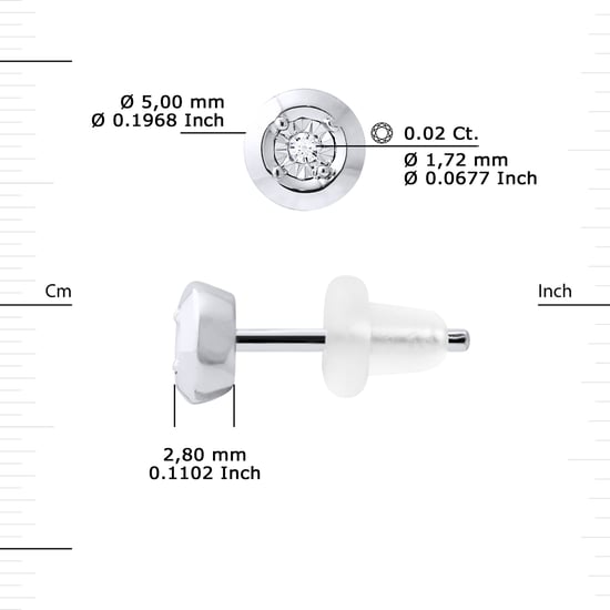 Diamond Stud Earrings 0.020 0.50 Cts Cts Illusion White Gold