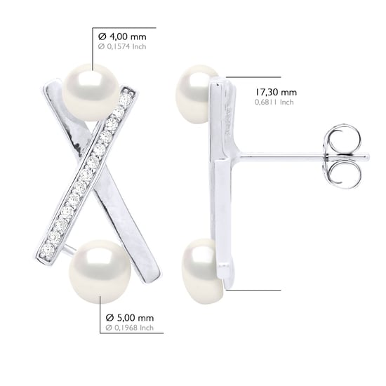 Oorbellen Strips - Echte Gecultiveerde Zoetwaterparel Knop 4-5 mm en 5-6 mm - Image 2