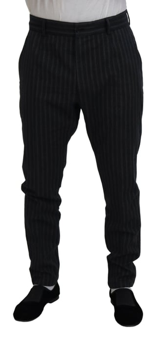 Donkergrijze gestreepte broek - Image 1