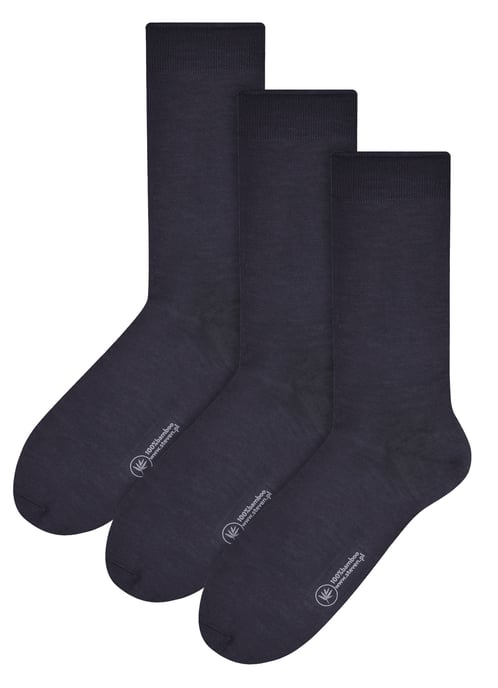 3 Pairs Multipack Mens 100% Bamboo Socks | Steven | Breathable Soft Crew Dress Socks - Charcoal
