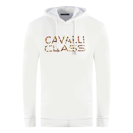 Cavalli Class Merkenlogo Witte Hoodie - Image 1