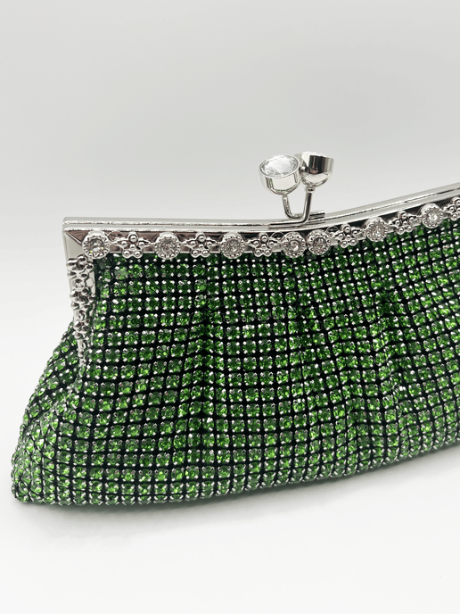 Green Crystal Clutch Bag