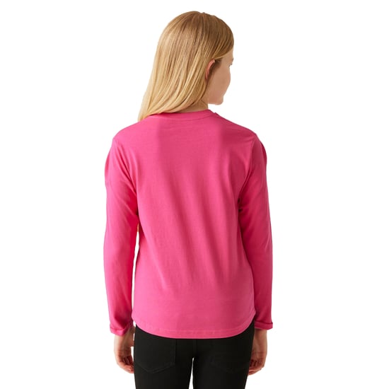 Regatta Childrens/Kids Wenbie III Hearts & Flowers Long-Sleeved T-Shirt (Hot Pink)