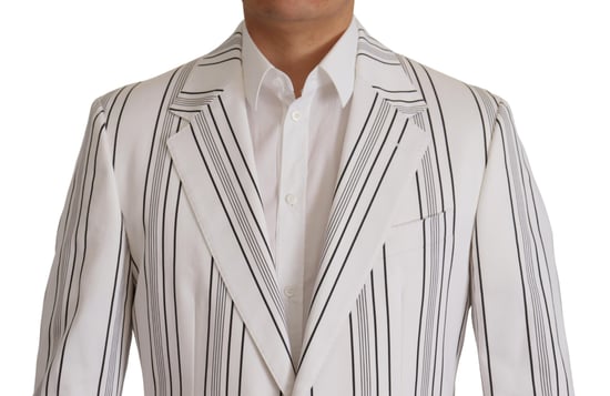Dolce & Gabbana Witte Strepen Katoenen Effen Colbert voor Mannen - Image 2
