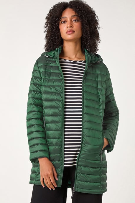 Longline Hooded Padded Coat - Image 3