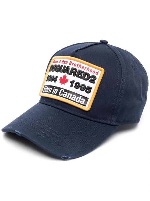 Dsquared2 Geboren in Canada Badge Marineblauwe baseballpet - Image 1