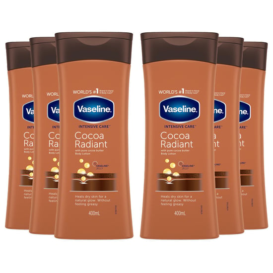 Vaseline Intensive Care Body Lotion Cocoa Radiant 400ml, 6 Pack