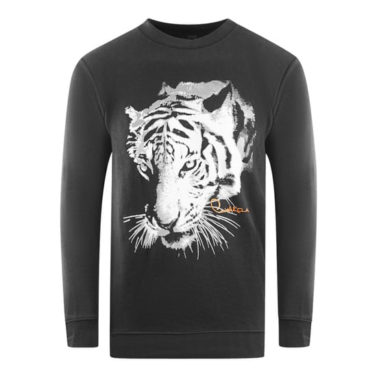 Cavalli Class Tiger Silhouette Logo Zwarte Sweater - Image 1