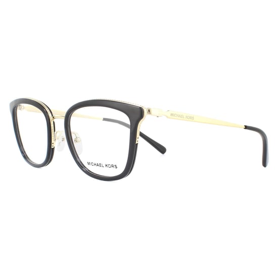 Michael Kors Square Womens Light Gold Black Glasses
