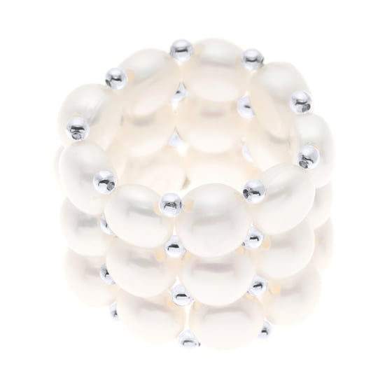 DIADEMA - Ring - Real Freshwater Pearls - White