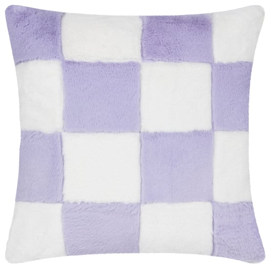 Heya Home Cozee Check Faux Fur Polyester Filled Cushion