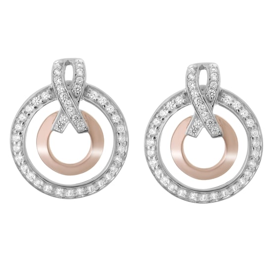 Orphelia 'Azalea' Dames 925 Sterling Zilveren Oorbellen - Zilver/Roze ZO-7095/1 - Image 1