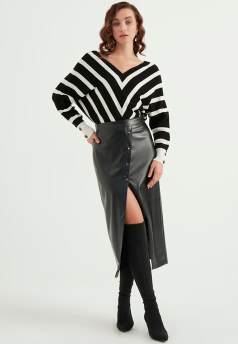 Leren Rok met Splitten - Image 1