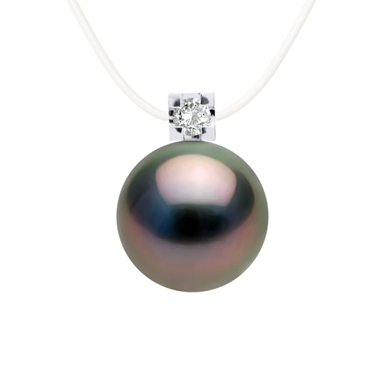 DIADEMA - Necklace - Nylon - Tahiti Pearl and Real Diamond