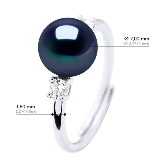 Ring Jewelry - Real Cultured Freshwater Pearl Round 7-8 mm