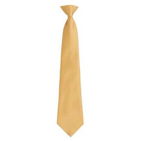 Premier Herenmode "Kleuren" Work Clip On Tie (Goud) - Image 1