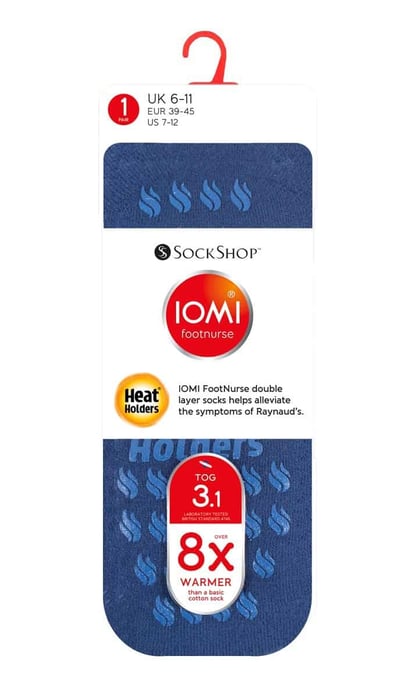IOMI - Dikke 3.1 tog antislipsokken voor Raynauds - Diepblauw - Image 2