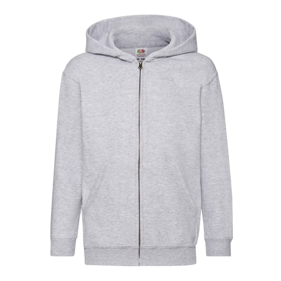 Fruit Of The Loom Childrens/Kids Unisex Hooded Sweatshirt Jacket (Heather Grey)