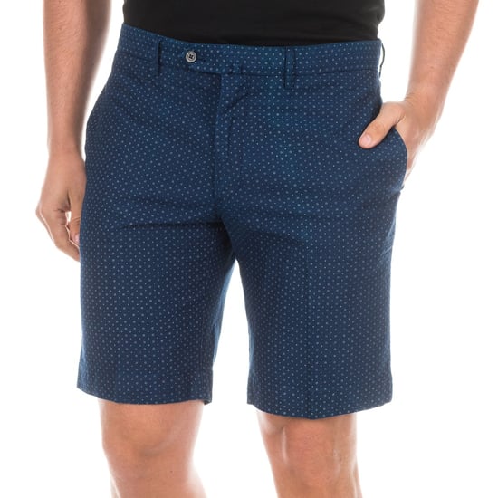 Men's straight-cut denim shorts with hems HM800752