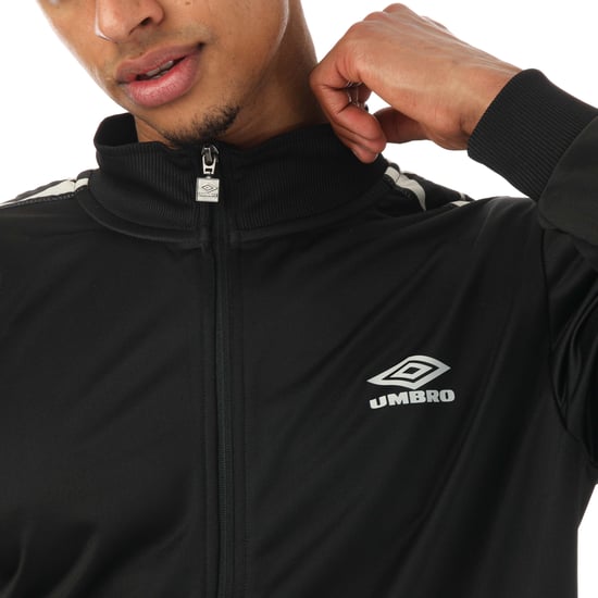 Men's Umbro Diamond Taped Tricot Track Top in Black