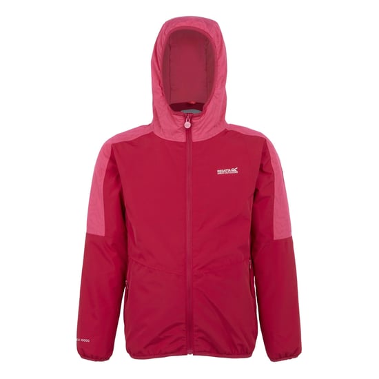 Regatta Childrens/Kids Volcanics VIII Terrain Print Reflective Jacket (Deep Pink/Hot Pink)