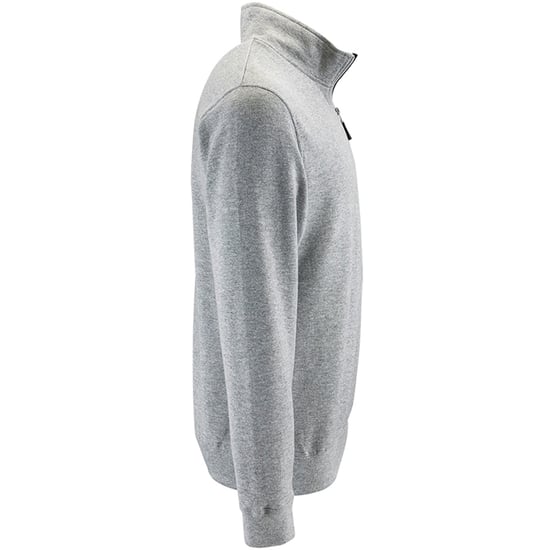SOLS Mens Stan Contrast Zip Neck Sweatshirt (Grey Marl)