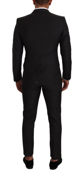 Dolce & Gabbana Heren Zwarte MARTINI Eengespijlde 2-delige Pak - Image 3