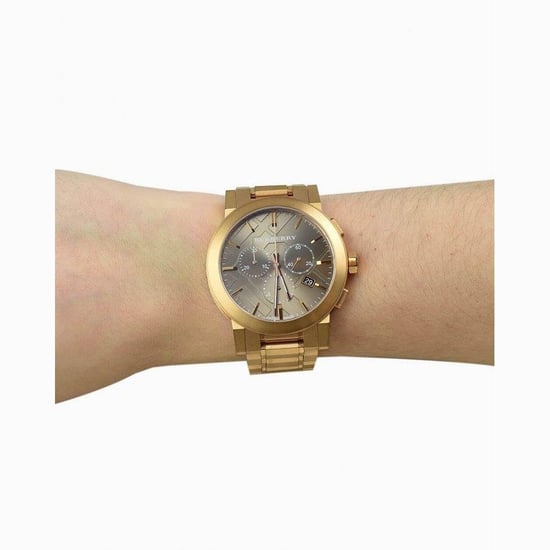 Burberry BU9353 Taupe Chronograph Dial Rose Gold Plated Steel Men's Watch