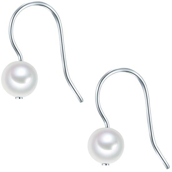 Drop earring sterling silver freshwater cultured pearl white Valero Pearls - Image 3