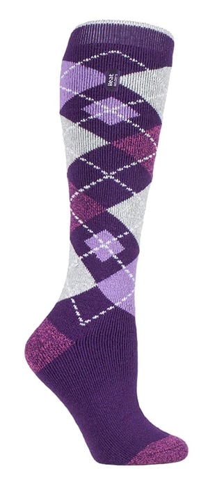 Heat Holders Lite - Lange thermo sokken voor dames - Purple Argyle - Image 1