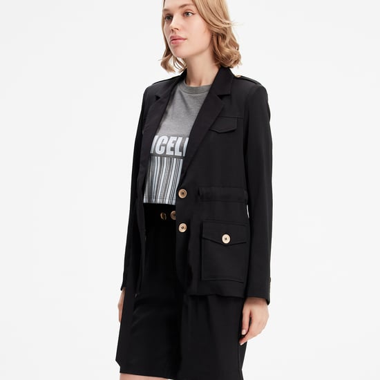Safari blazer met verzamelde taille - Image 3