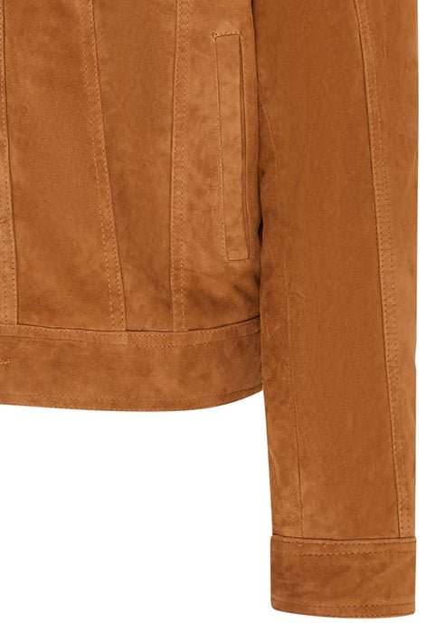 Mens Tan Goat Suede Leather Jacket- Nurmes