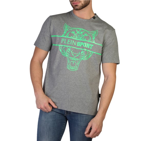 Plein Sport Heren Grijze Katoenen T-shirt - Image 1