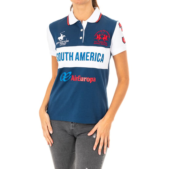 Women's short-sleeved polo shirt with lapel collar 2WP165