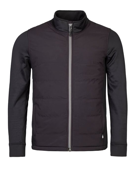 Heren Zwart Fleece Gevoerd Jack Volledige Rits | Heat Holders | Geïsoleerde Waterdichte Jas met Zakken - Zwart - Image 1