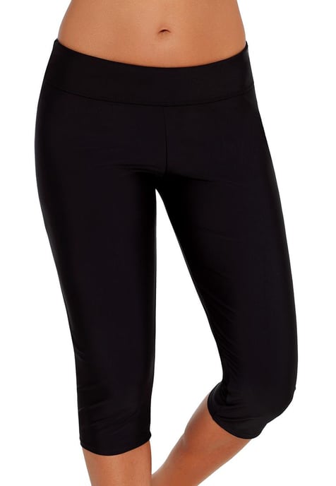 Azura Exchange Womens Swim Capri Leggings with UPF 50 Sun Protection Black