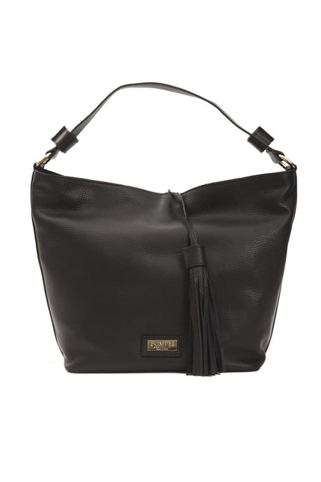 Pompei Donatella Women's Black Leather Shoulder Bag