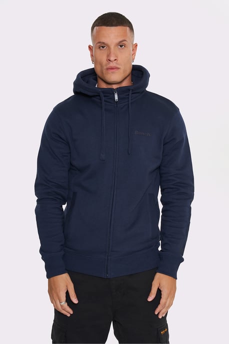 Navy 'Braxton' Funnel Neck Zip Hoody