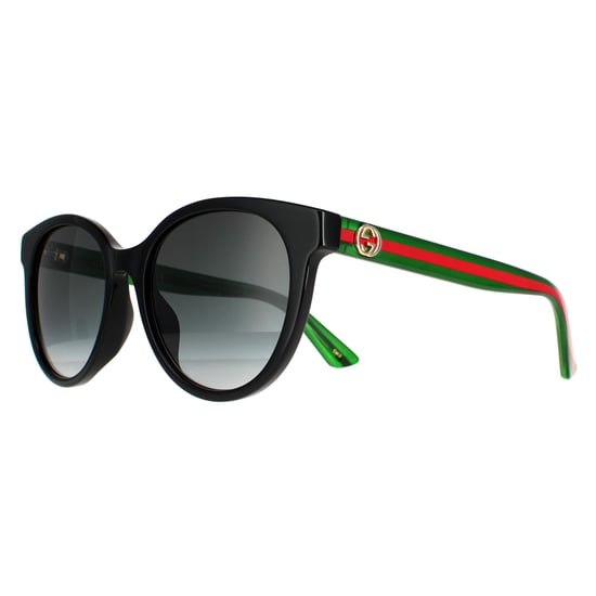 Gucci Round Womens Black With Green and Red Grey Gradient GG0702SKN Sunglasses