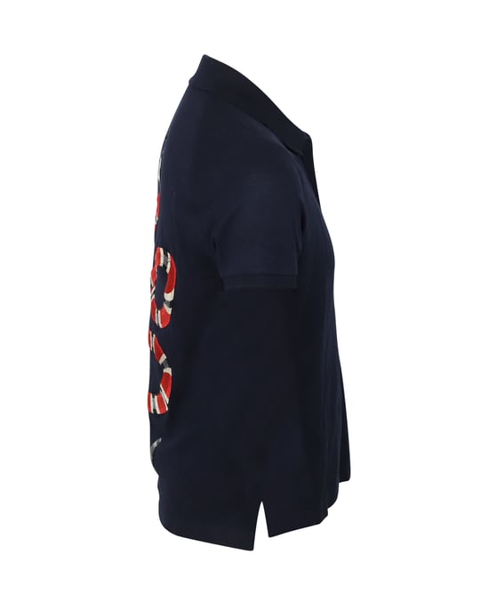 Gucci Snack Back Polo Shirt in Navy Blue Cotton - Image 2