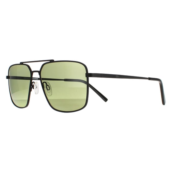Serengeti Aviator Mens Matte Black Saturn Polarized 555nm Aitkin