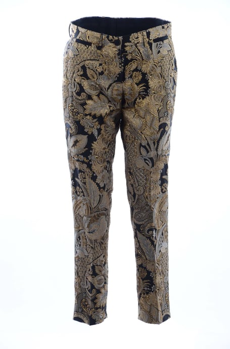 Dolce & Gabbana Women Gold Embroidred Trousers