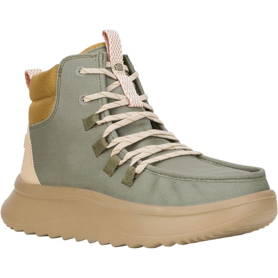 HEYDUDE Wendy Peak Apres PU Coated Canvas Dameslaarzen Olijf - Image 1