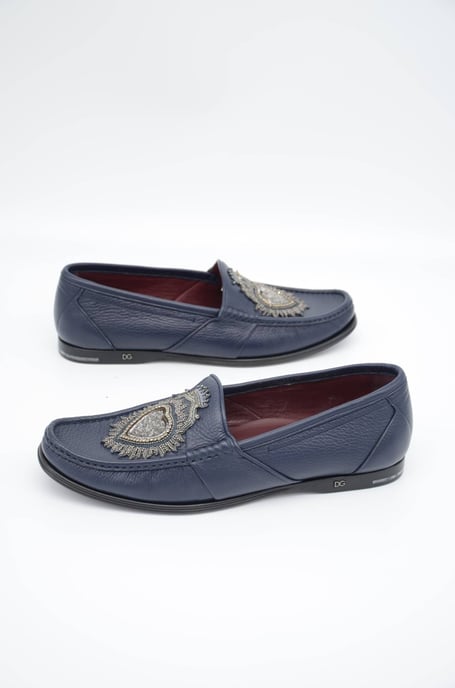 Dolce & Gabbana Men Heart Leather Loafers