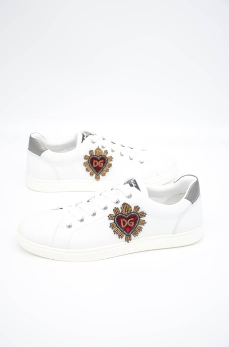 Dolce & Gabbana Mannen Wit Rood Leer Casual Lage Top Sneakers - Image 1