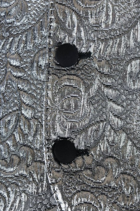 Dolce & Gabbana Vrouwen Zilver Brokaat Mouwloze Metallic Top - Image 3