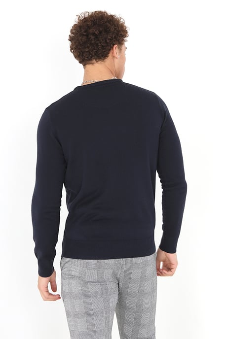 Midnight 'Parsec' Crew Neck Knitted Jumper