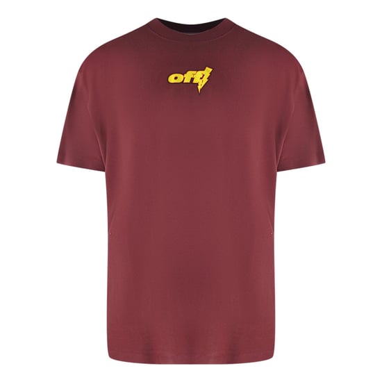 Off-White Thunder Stable Oversized Fit Burgundy T-Shirt